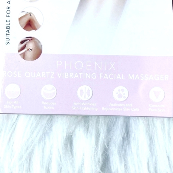 Rose Quartz Vibrating Face Roller Phoenix Luxe + Willow Facial Massager Skincare - Picture 11 of 15